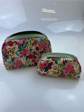 Rifle Paper Co. Green Floral Cosmetic Bag Set N259-21